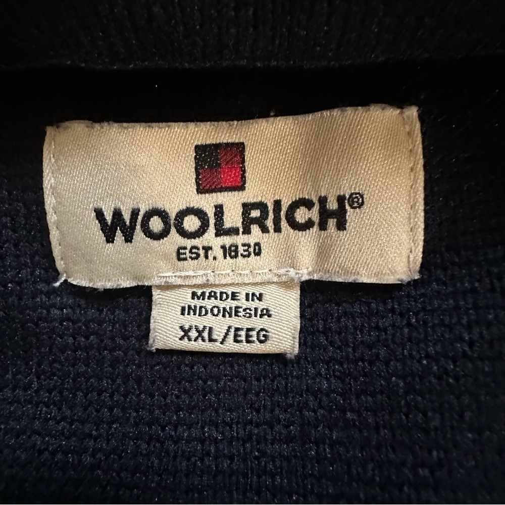 Woolrich Sz XXL Navy 1/4 Zip - Picture 7 of 7